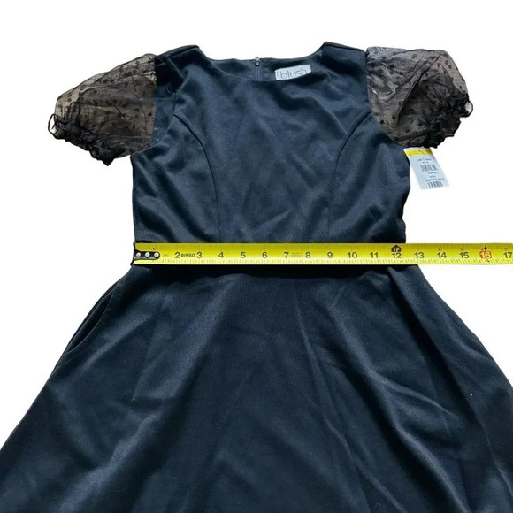 Blush by us Angels Black Girls Dress A-line Mesh puff Sleeves Crew Neck 10 NWT - Picture 5 of 12